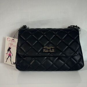 Gilda Paris Quilted Black Leather Shoulder Bag